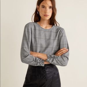 MANGO MIlan ruched detail blouse size XS